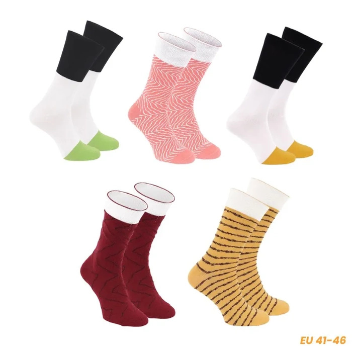 Skarpetki Sushi 5 Par Łosoś Tuńczyk Tamago Maki