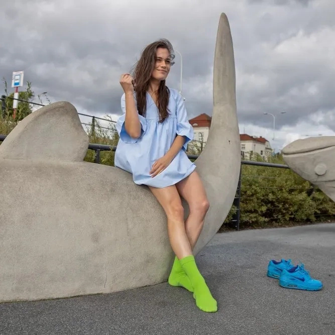 Jednokolorowe Długie Skarpetki Damskie 6 Par