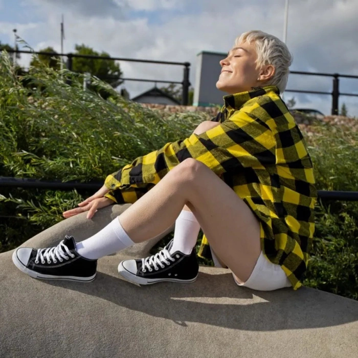 Jednokolorowe Długie Skarpetki Damskie 9 Par